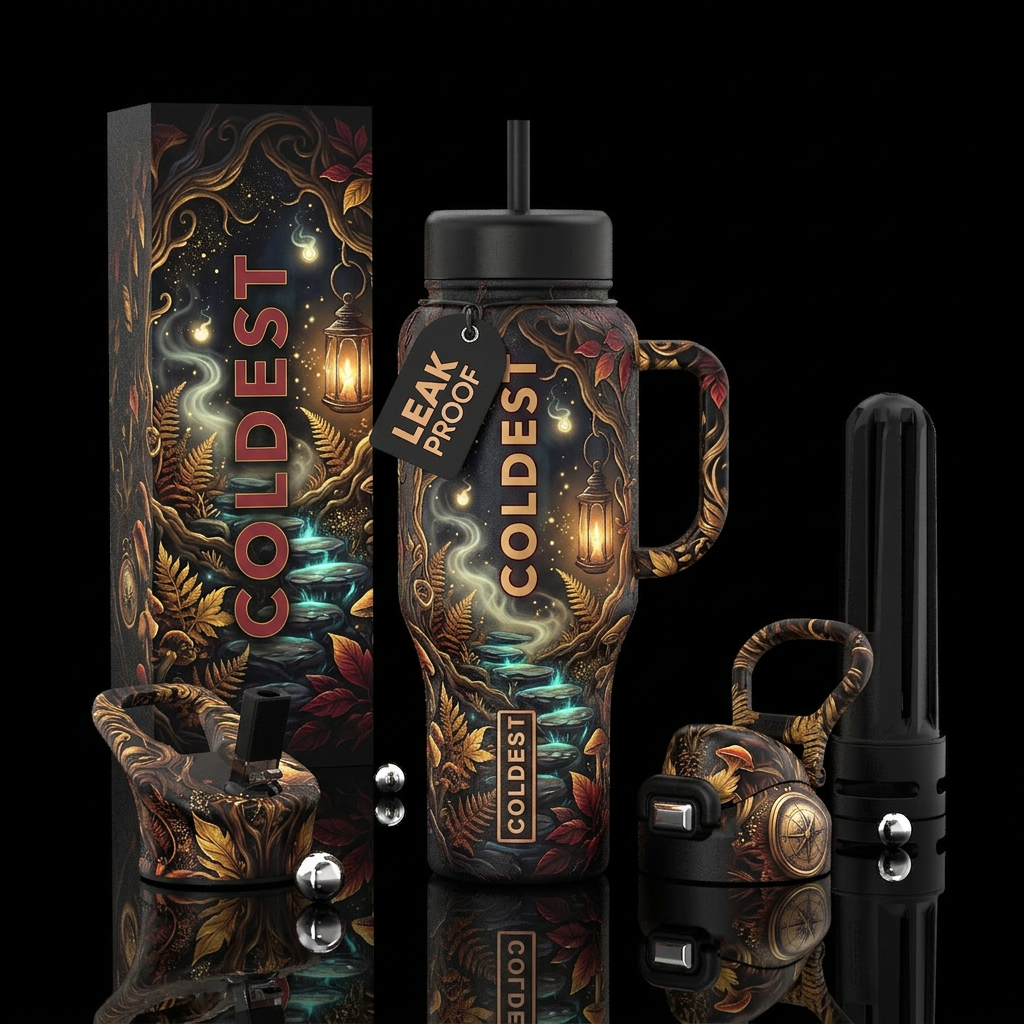 Hidden trails water bottle design