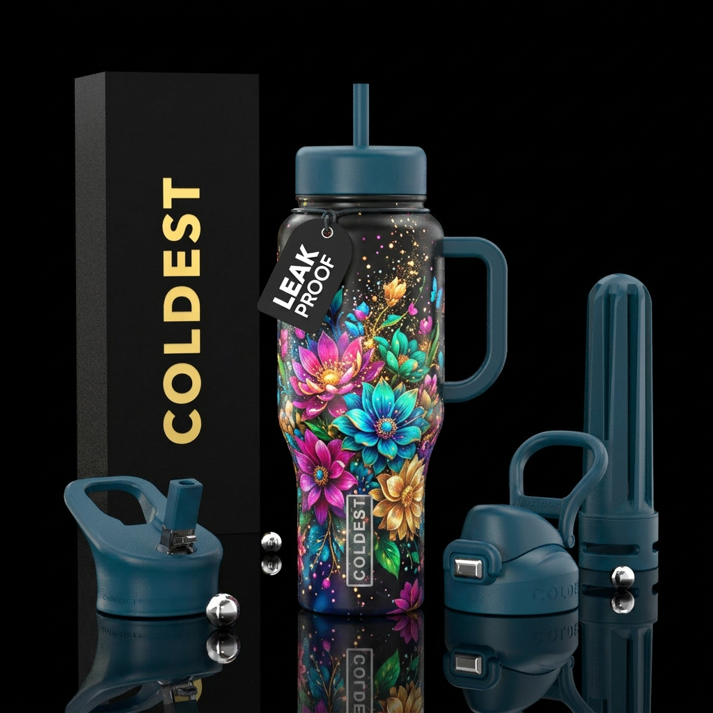 Floral water bottle design