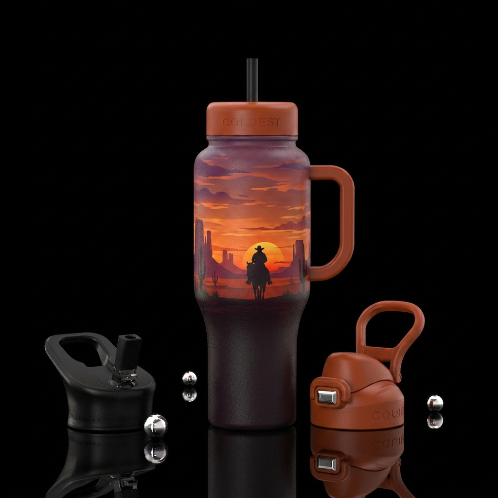 Western skies water bottle design