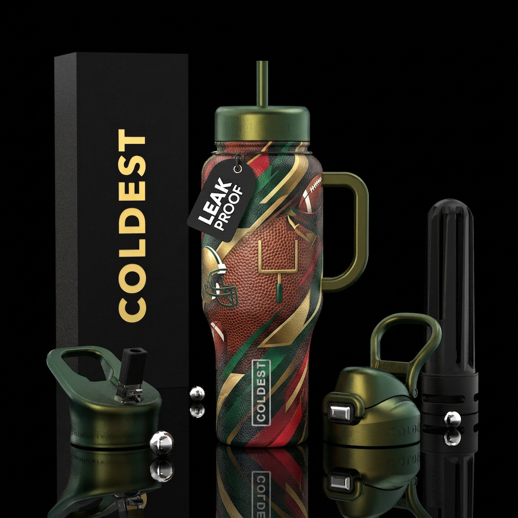 Football season water bottle design
