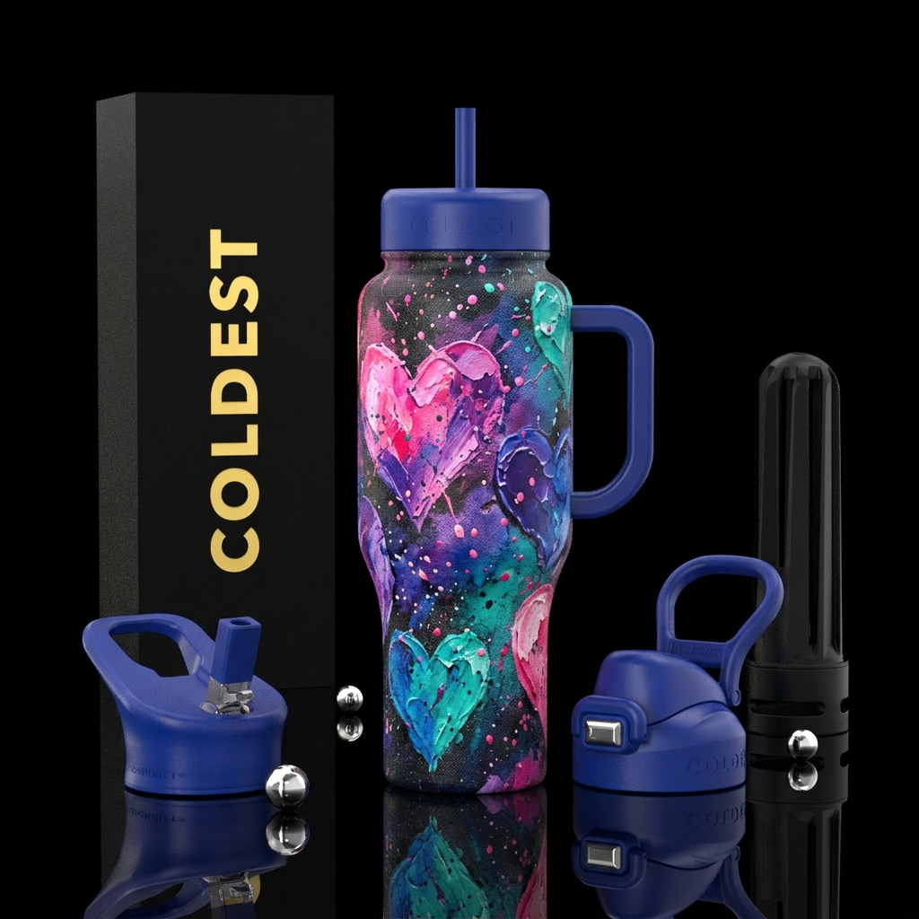 Love in color water bottle design