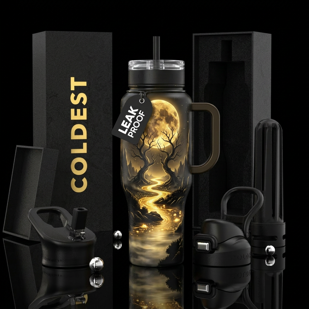 Into the night water bottle design