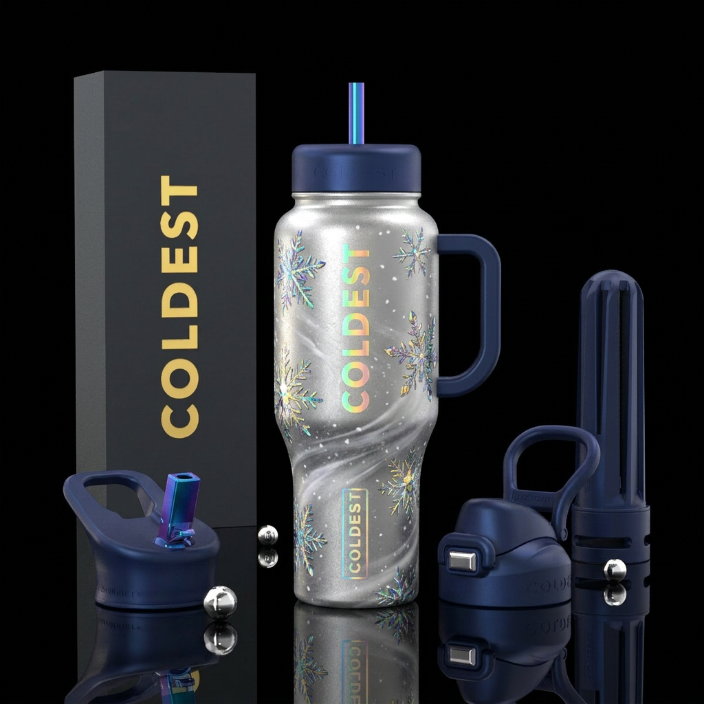 Snowflake water bottle design