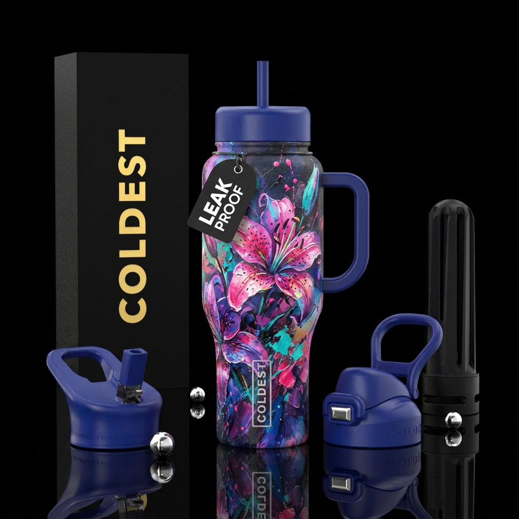 Tiger Lillies in color water bottle design