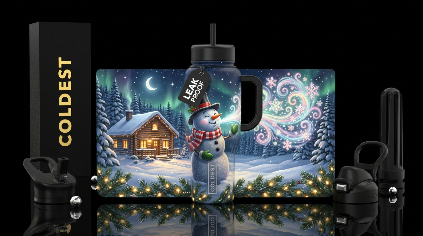 Winter in the air water bottle design