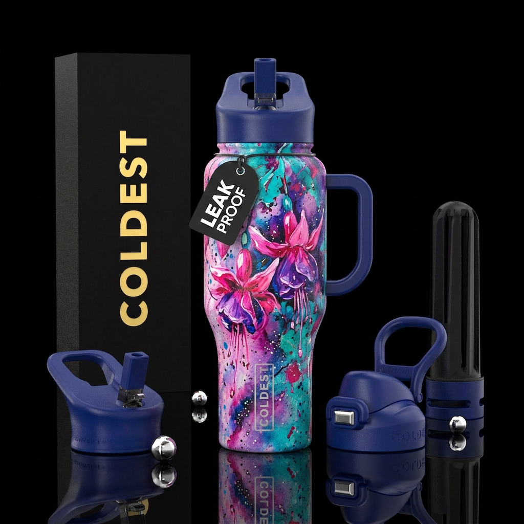 Fuchsia water bottle design