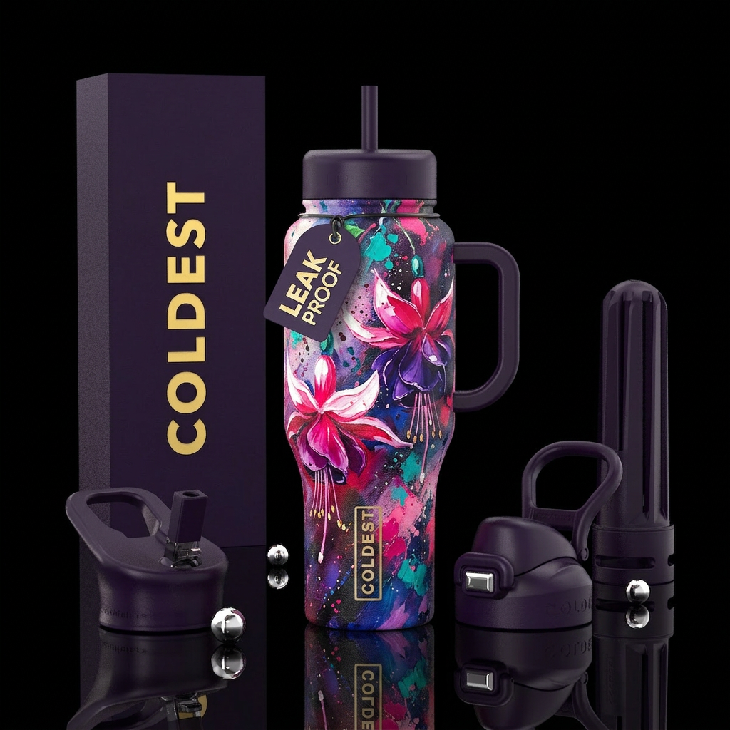Brilliant fuchsia water bottle design