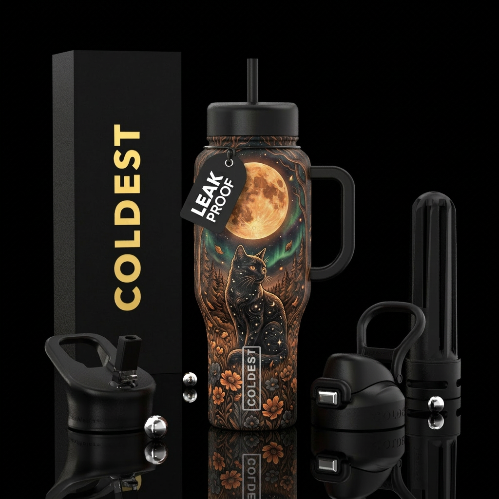 Midnight water bottle design