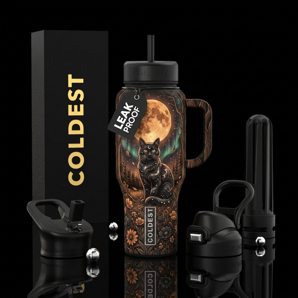 Dark nights water bottle design