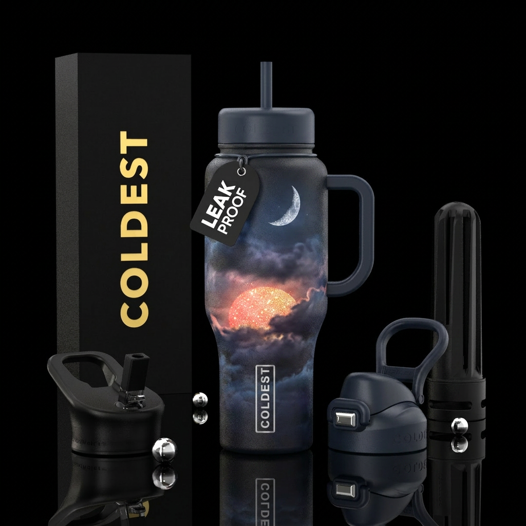 Night and day water bottle design