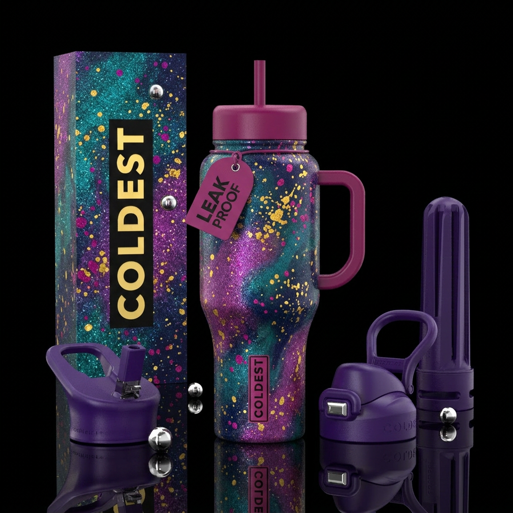 Color burst water bottle design