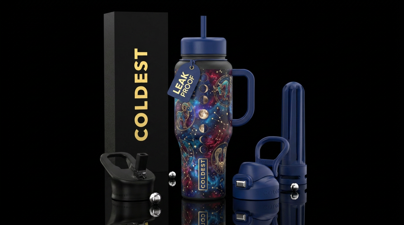Celestial Zodiac water bottle design