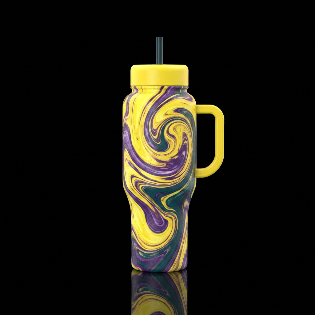 Swirls water bottle design