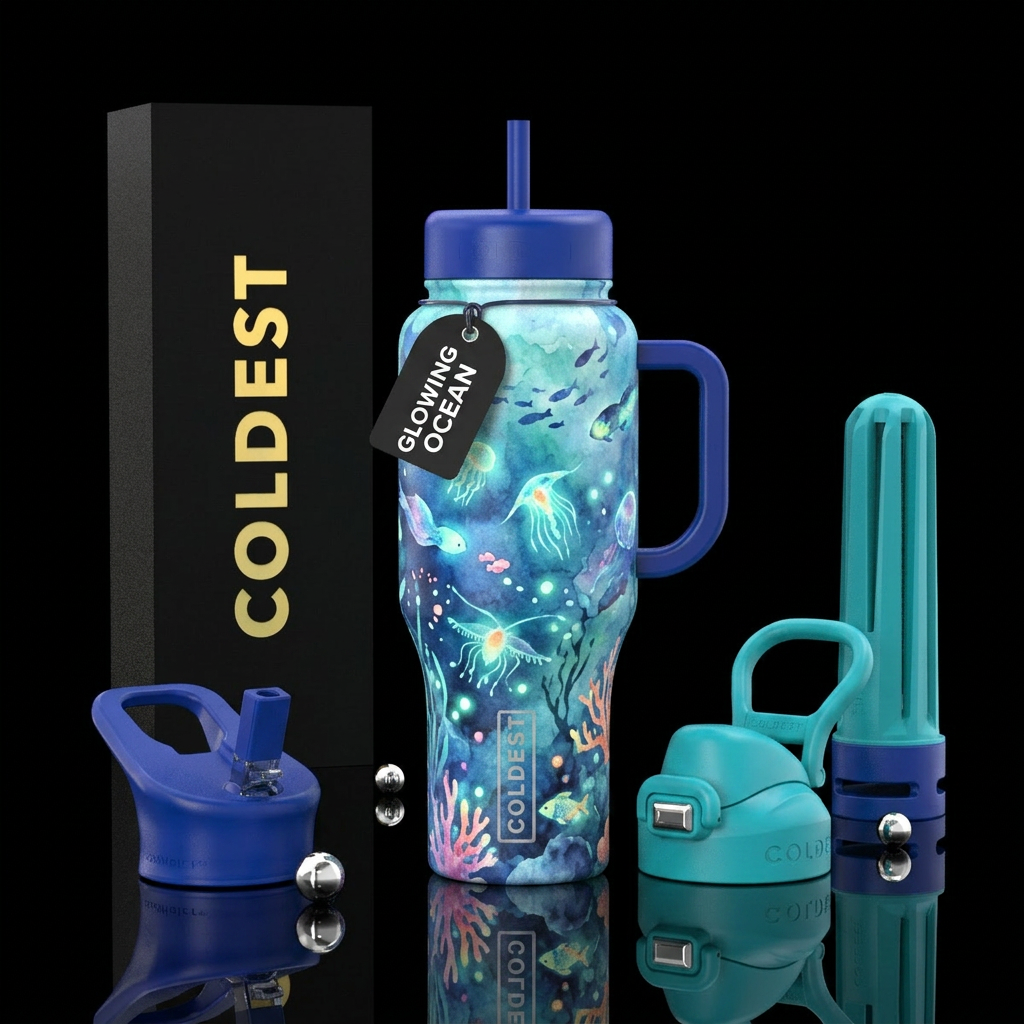 Ocean wonders water bottle design