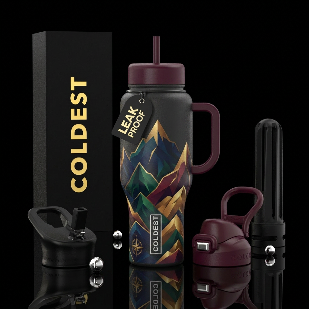 Mountain water bottle design