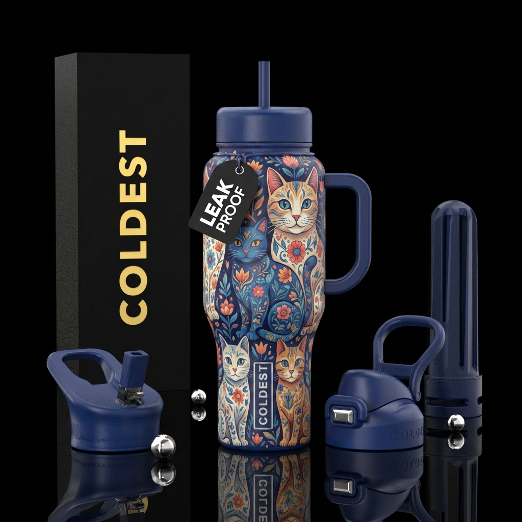 Beautiul cat design water bottle design