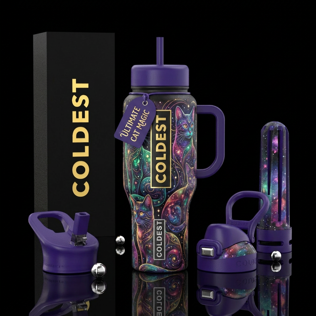 Cats and cats water bottle design