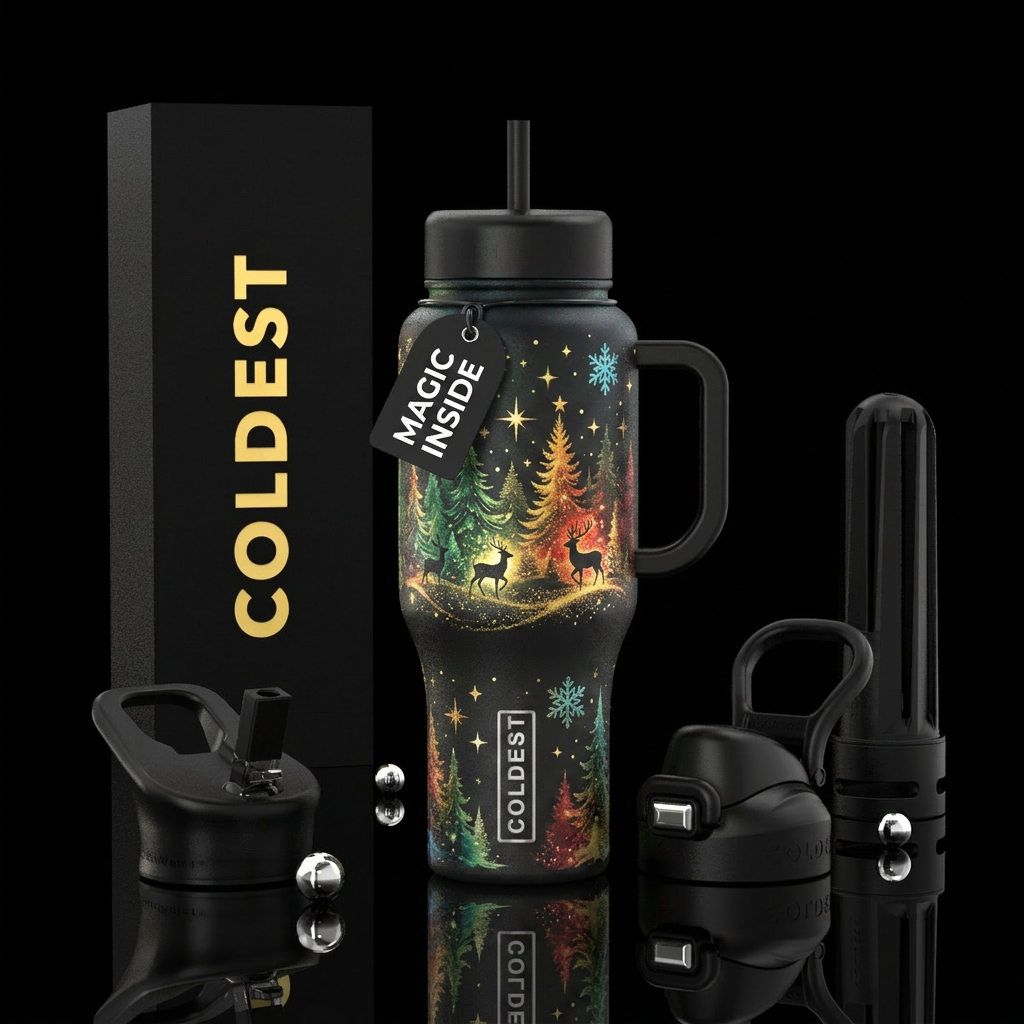 Love of Christmas water bottle design