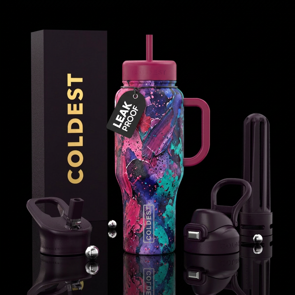 Strokes of color water bottle design