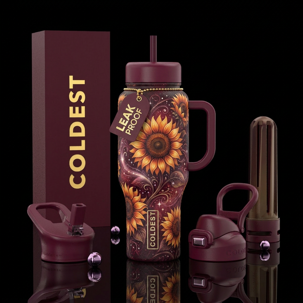 Sunflowers dazzle water bottle design