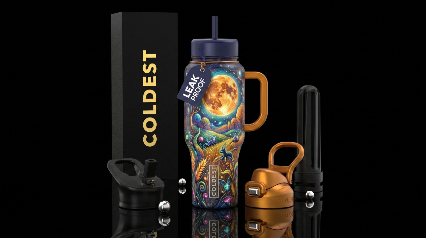 Moonlight mysteries water bottle design