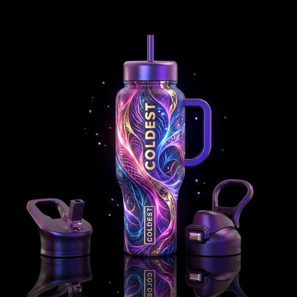 Colors in motion water bottle design