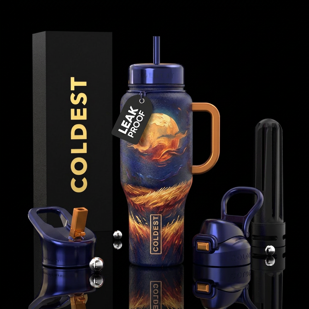 Moonlit fields water bottle design