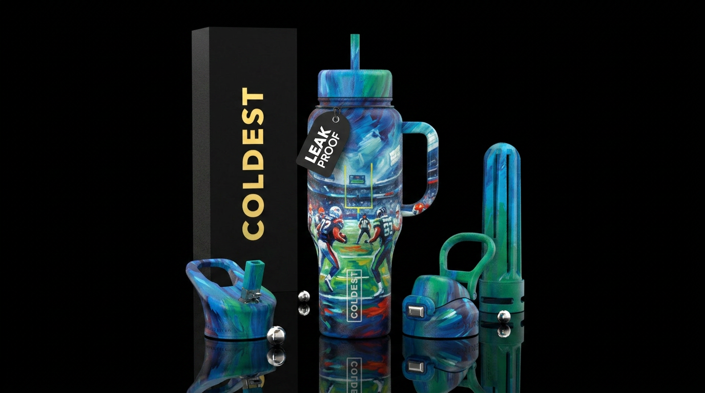 Football season. water bottle design