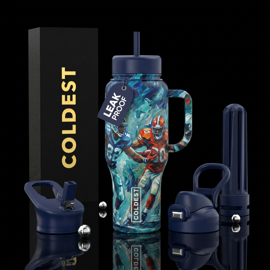 Monday night football water bottle design
