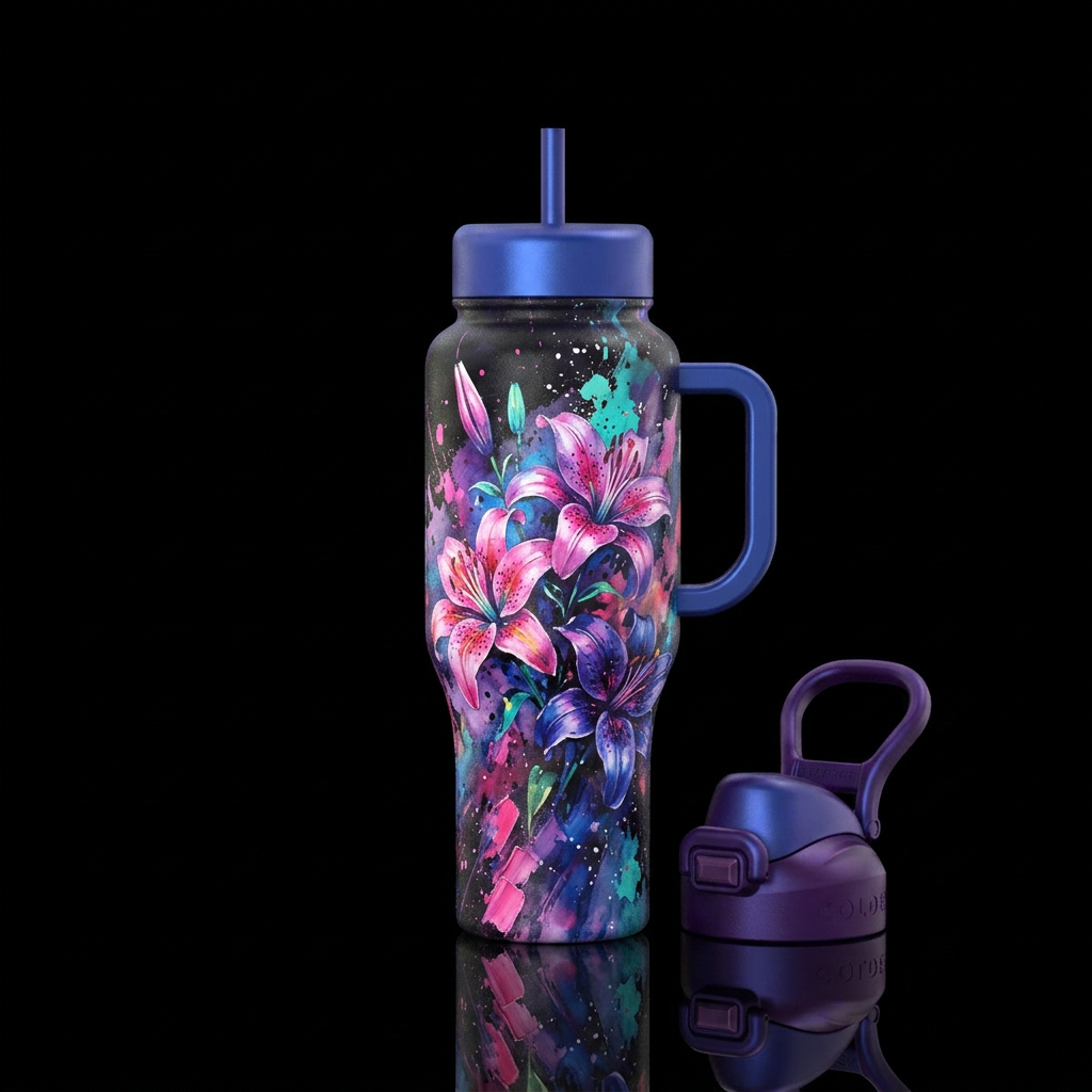 Love of Lillies water bottle design