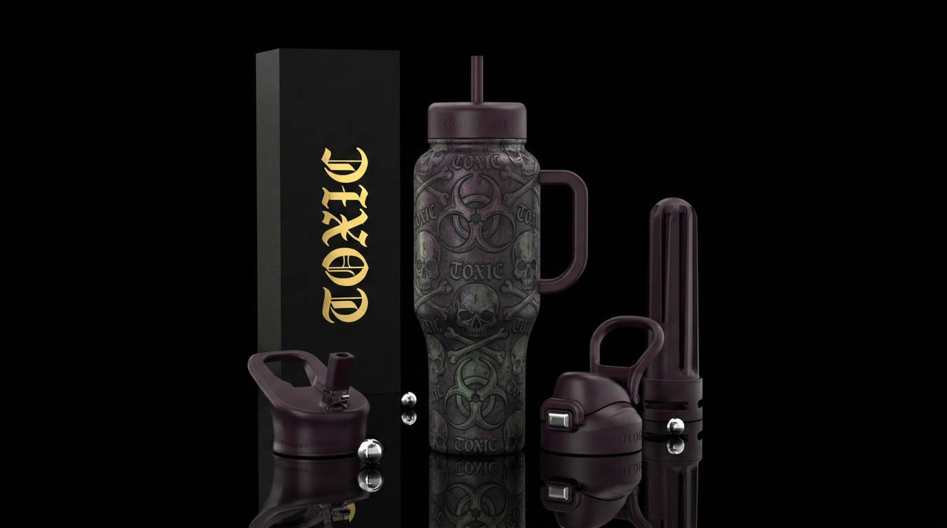 Danger toxic water bottle design