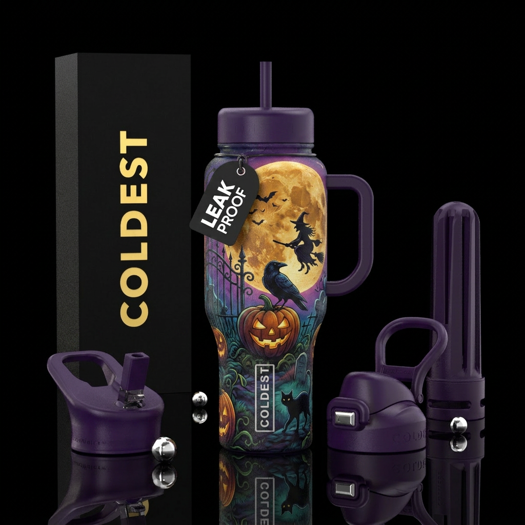 Cemetery view water bottle design
