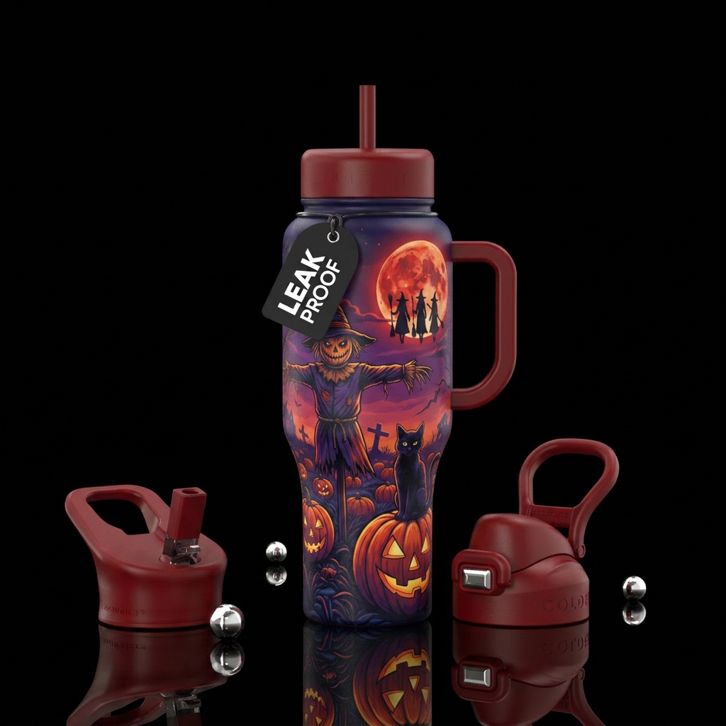 Witchy moon water bottle design