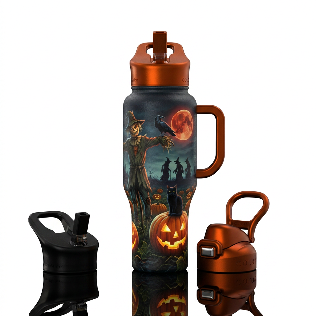 Pumpkin patch water bottle design