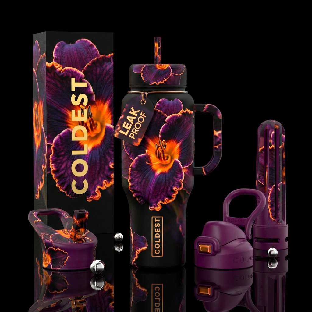 Beauty in nature water bottle design