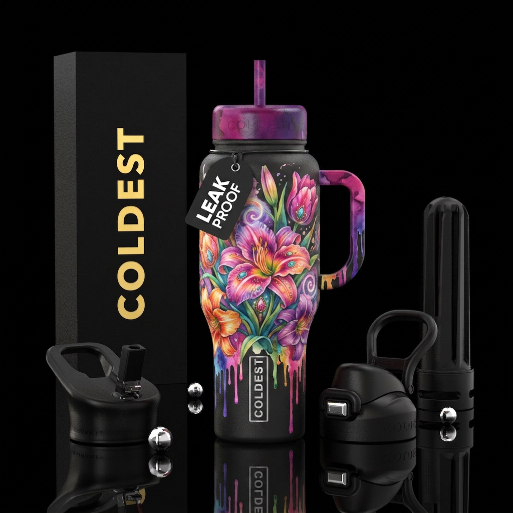 Blooming water bottle design