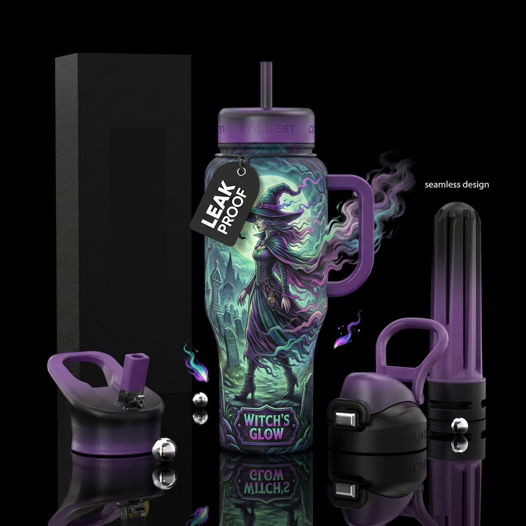 Halloween glow water bottle design