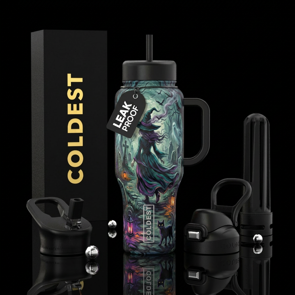 Graveyard stroll water bottle design