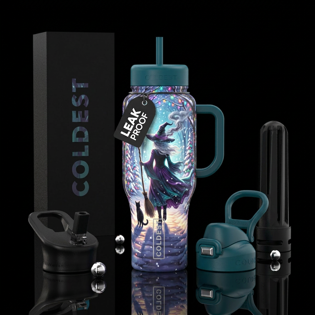 Changing of the seasons water bottle design
