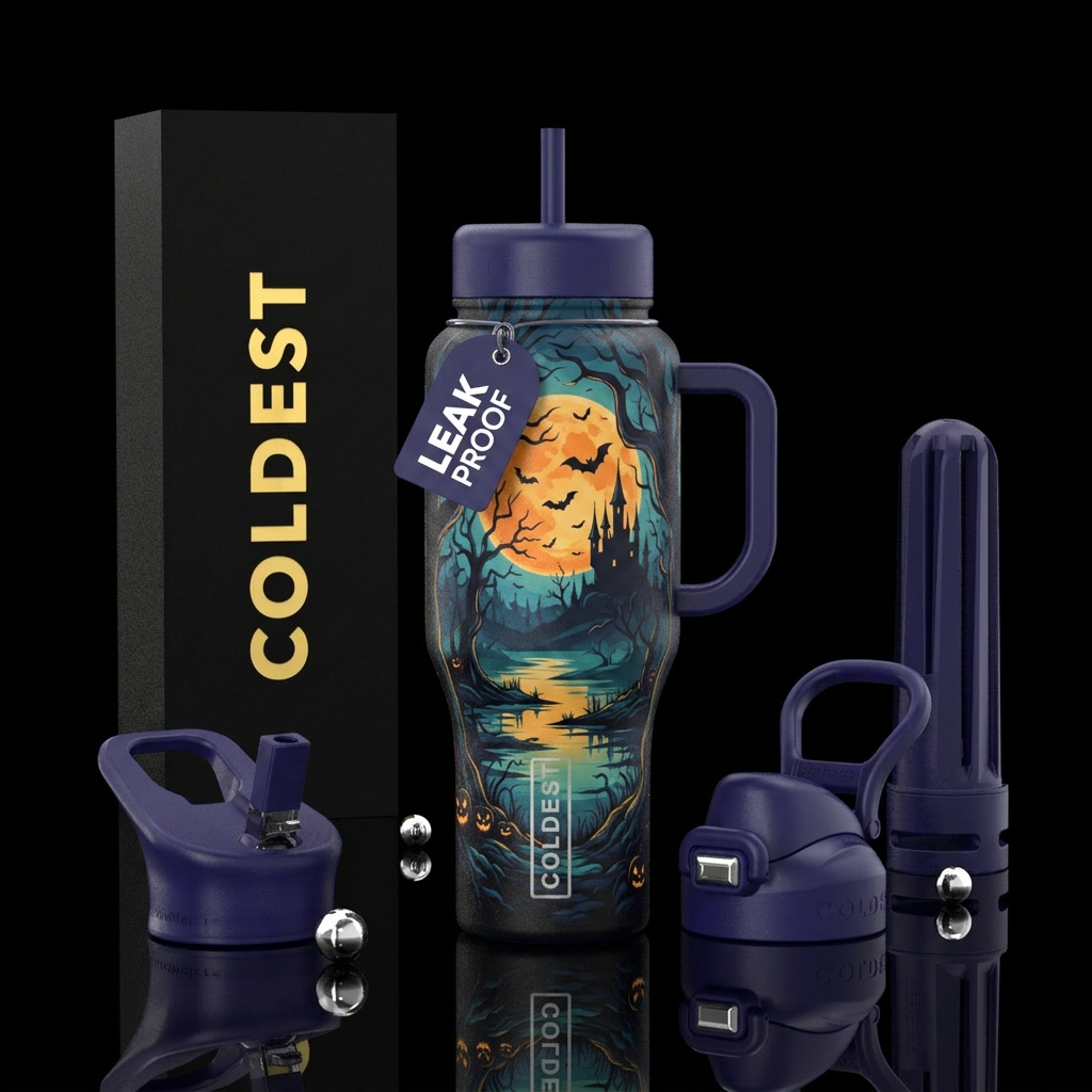Halloween swamp water bottle design