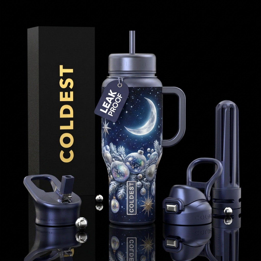 Holiday cheer water bottle design