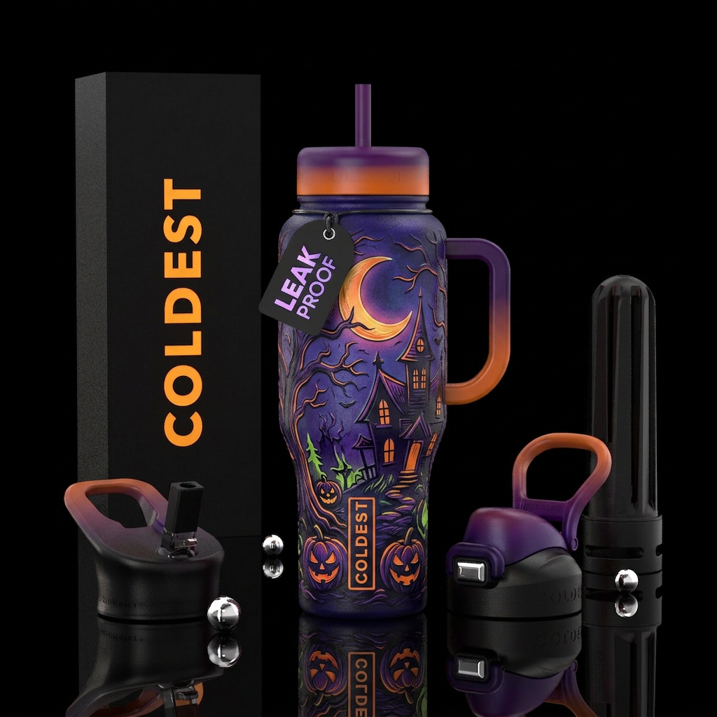 Happy Halloween water bottle design