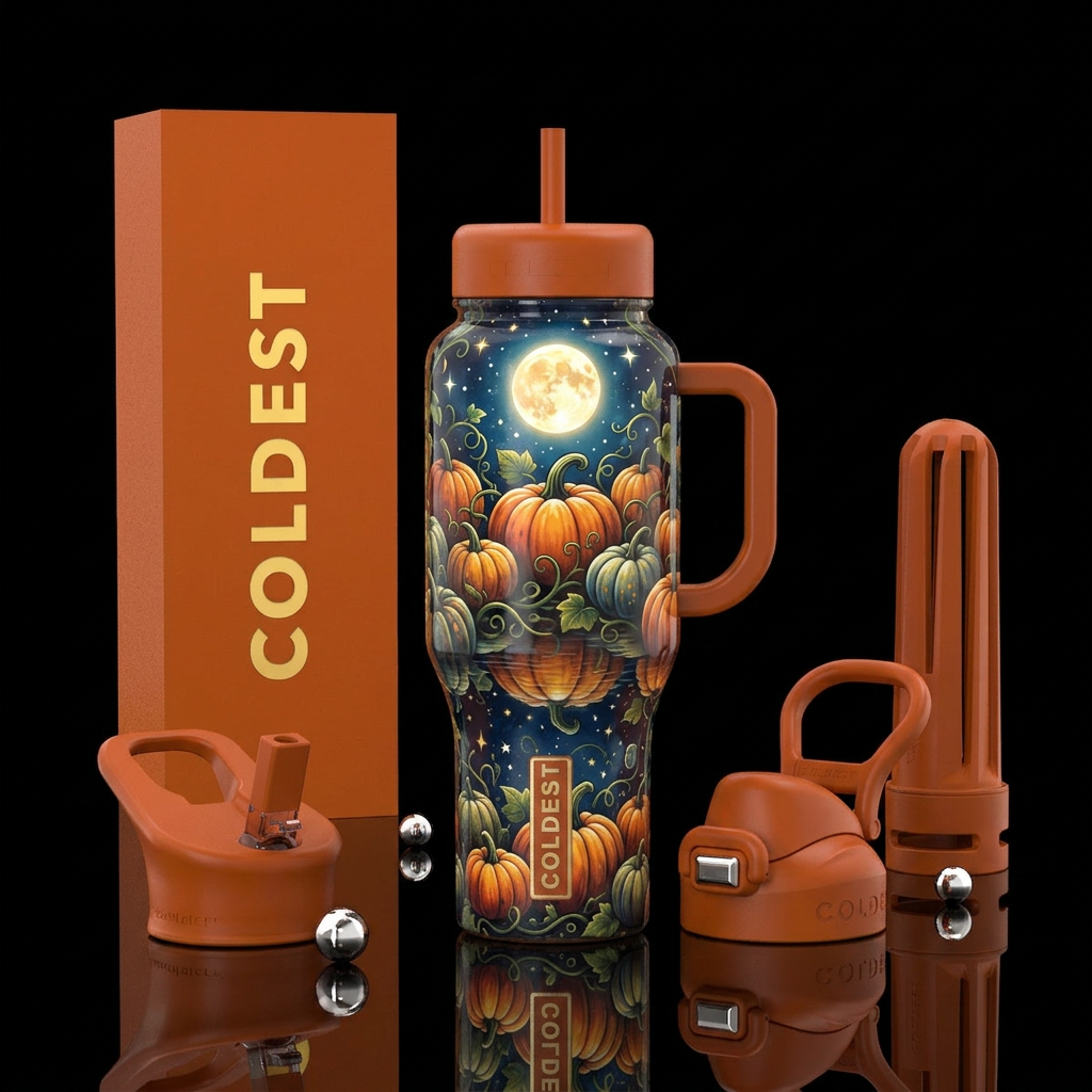Pumpkins water bottle design