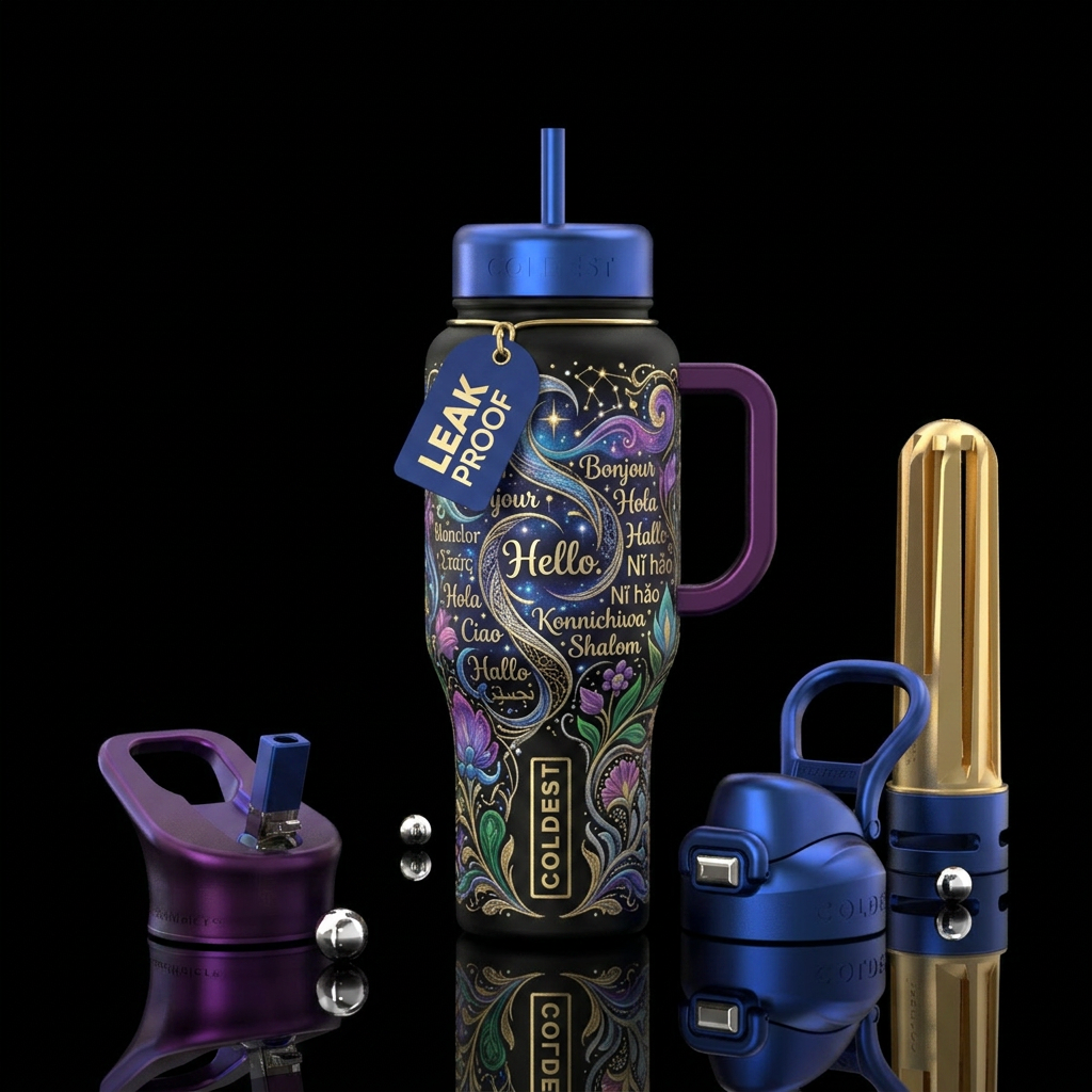 Say Hello water bottle design