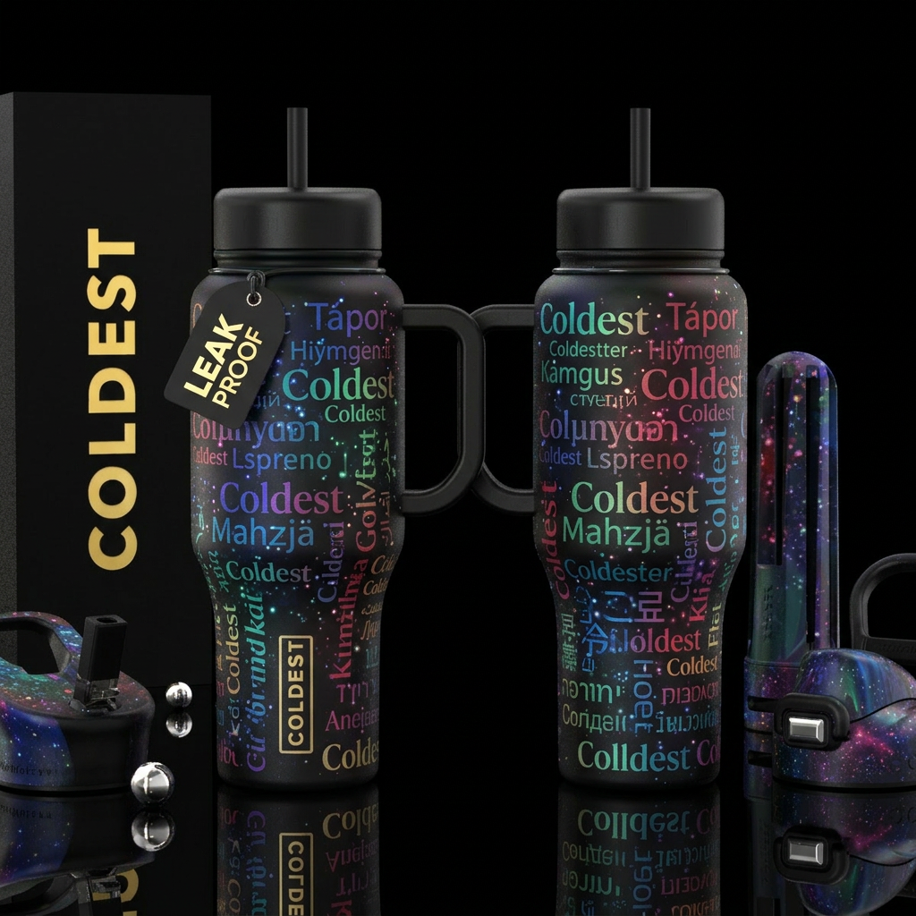 Say Coldest black background water bottle design