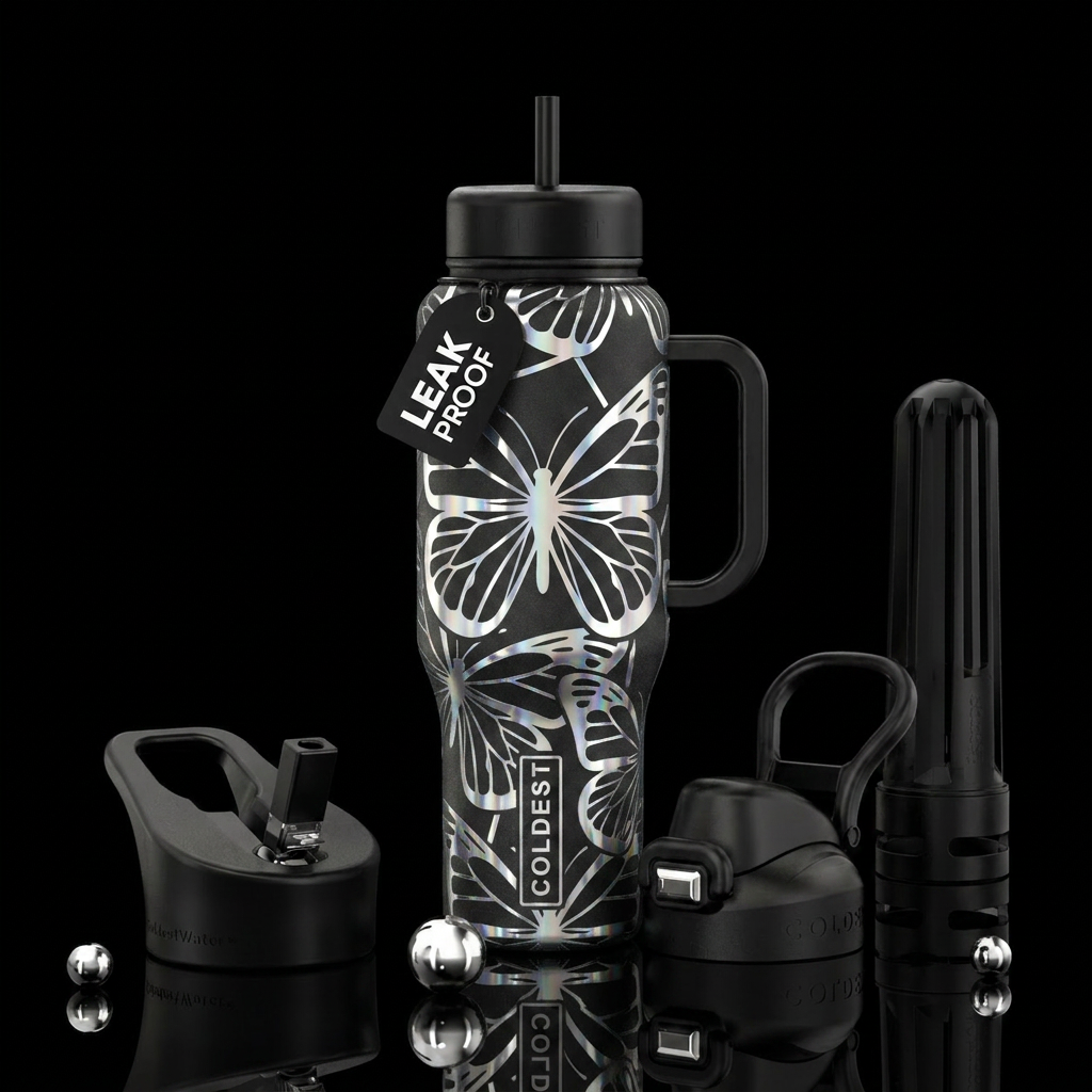 Butterfly moonlight water bottle design