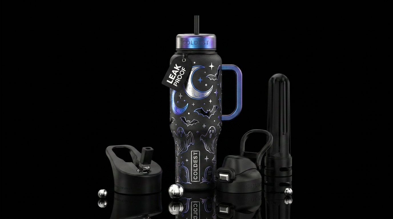 Halloween night water bottle design