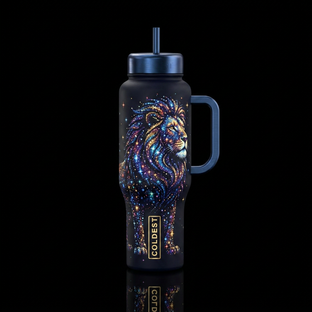 Lion in the stars water bottle design
