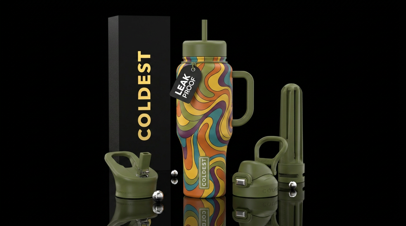 The groovy 1970’s water bottle design