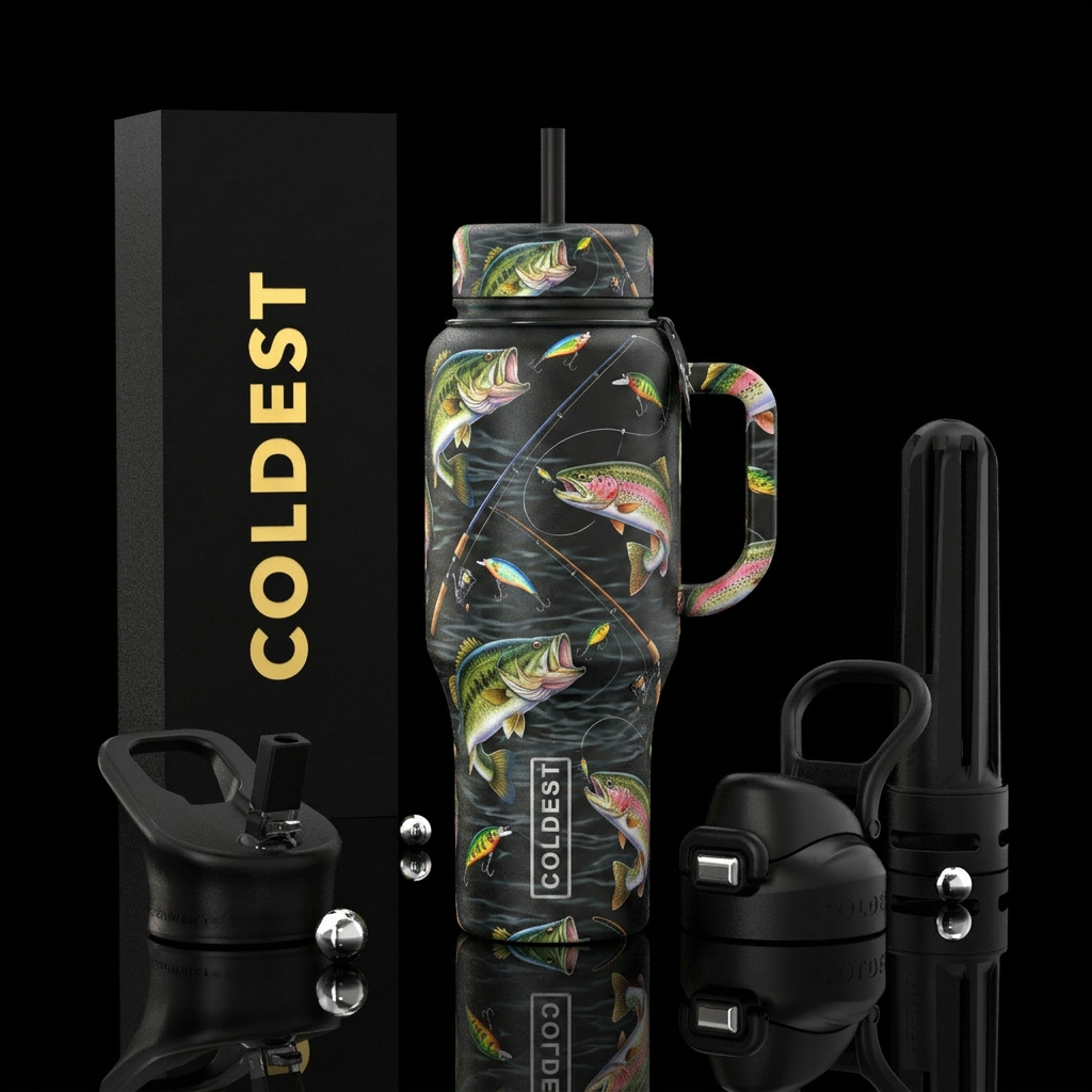 Fishing water bottle design